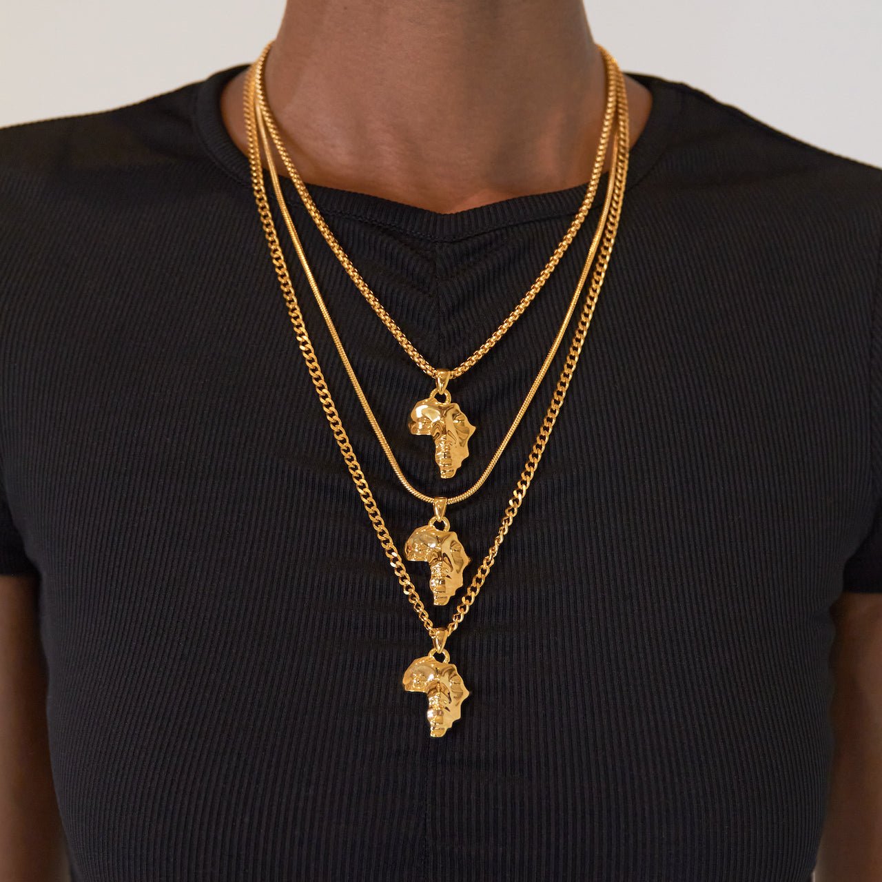 Gold Plated Motherland Africa Necklace